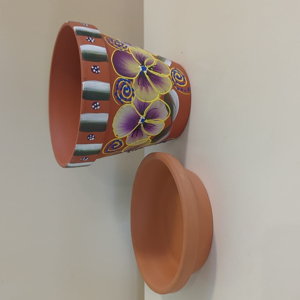 Hand painted small Flower pot